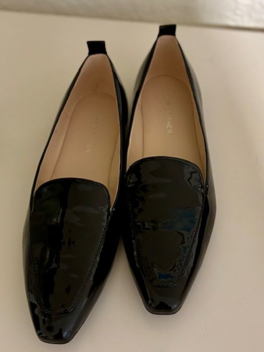 Marc Fisher Women's SELTRA Black Patent slip-on Loafers, Size 7.5